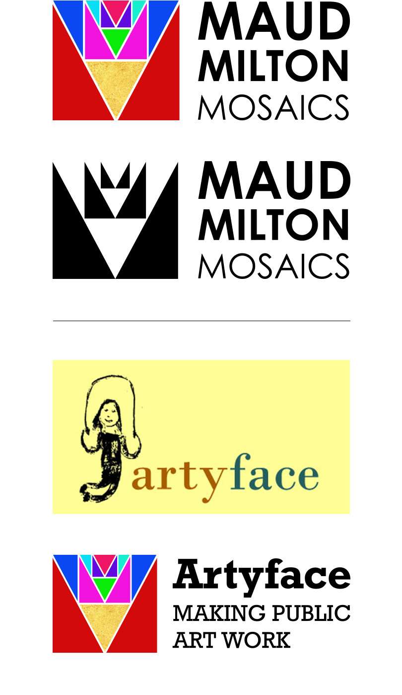 Final Artyface logo, developed from Maud Milton Mosaics