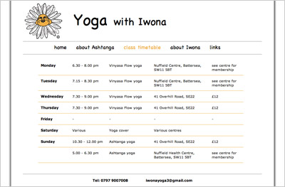 iwonayoga timetable