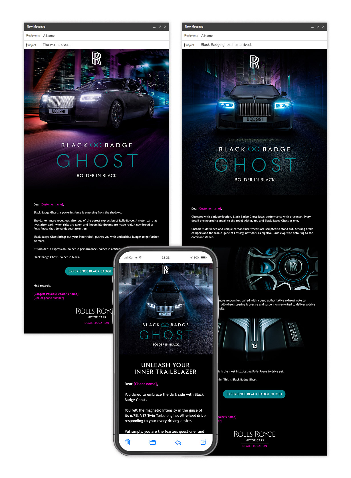 Black Badge Ghost launch emails